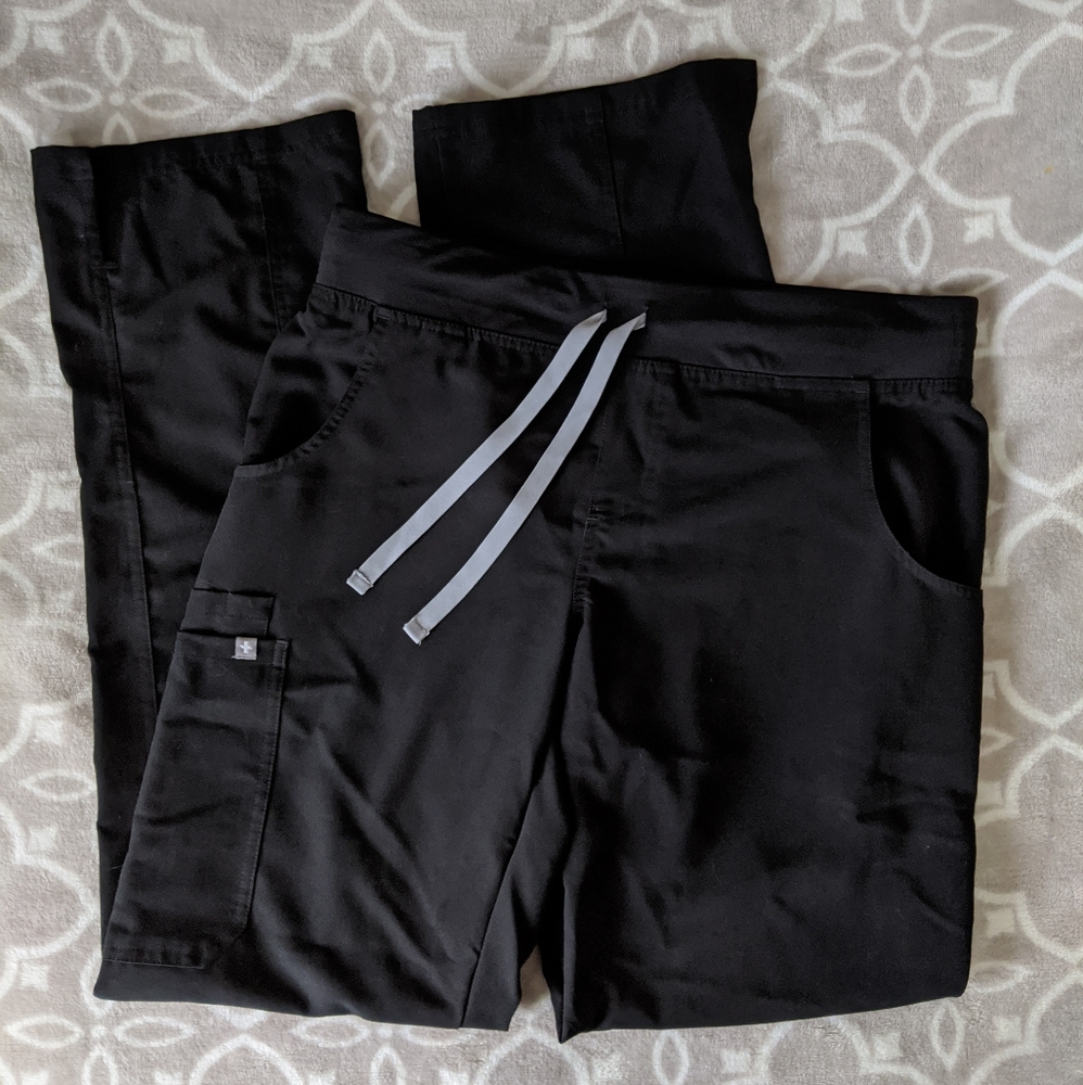 Wear Figs Black Kade Cargo Scrub Pants - M/T